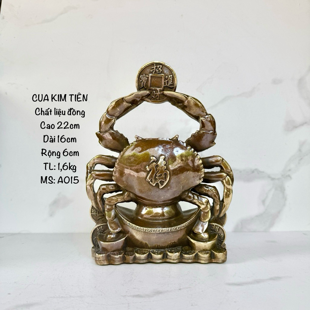 Tượng Cua, Cua Kim T-Iền- Tượng Đồng Phong Thuỷ - Vạn Kim Đại Cát