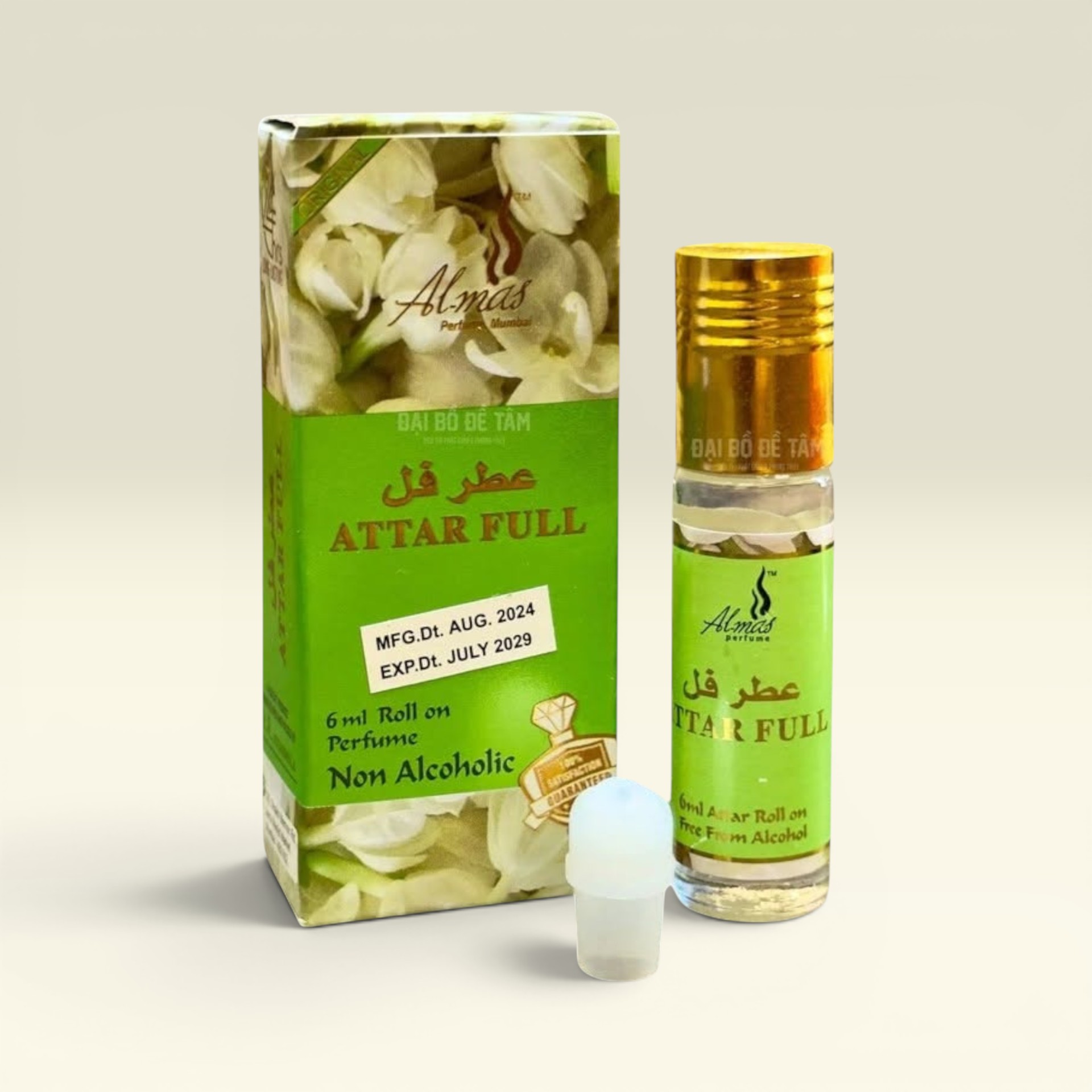 Tinh Dầu Hoa Lài Attar Full Ấn Độ 6ml Không Cồn – Chai Lăn Dưỡng Da, Thư Giãn, Dễ Ngủ