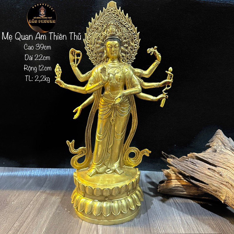 Tượng Mẹ Quan Âm Thiên Thủ Đồng Cao Cấp - Vạn Kim Đại Cát