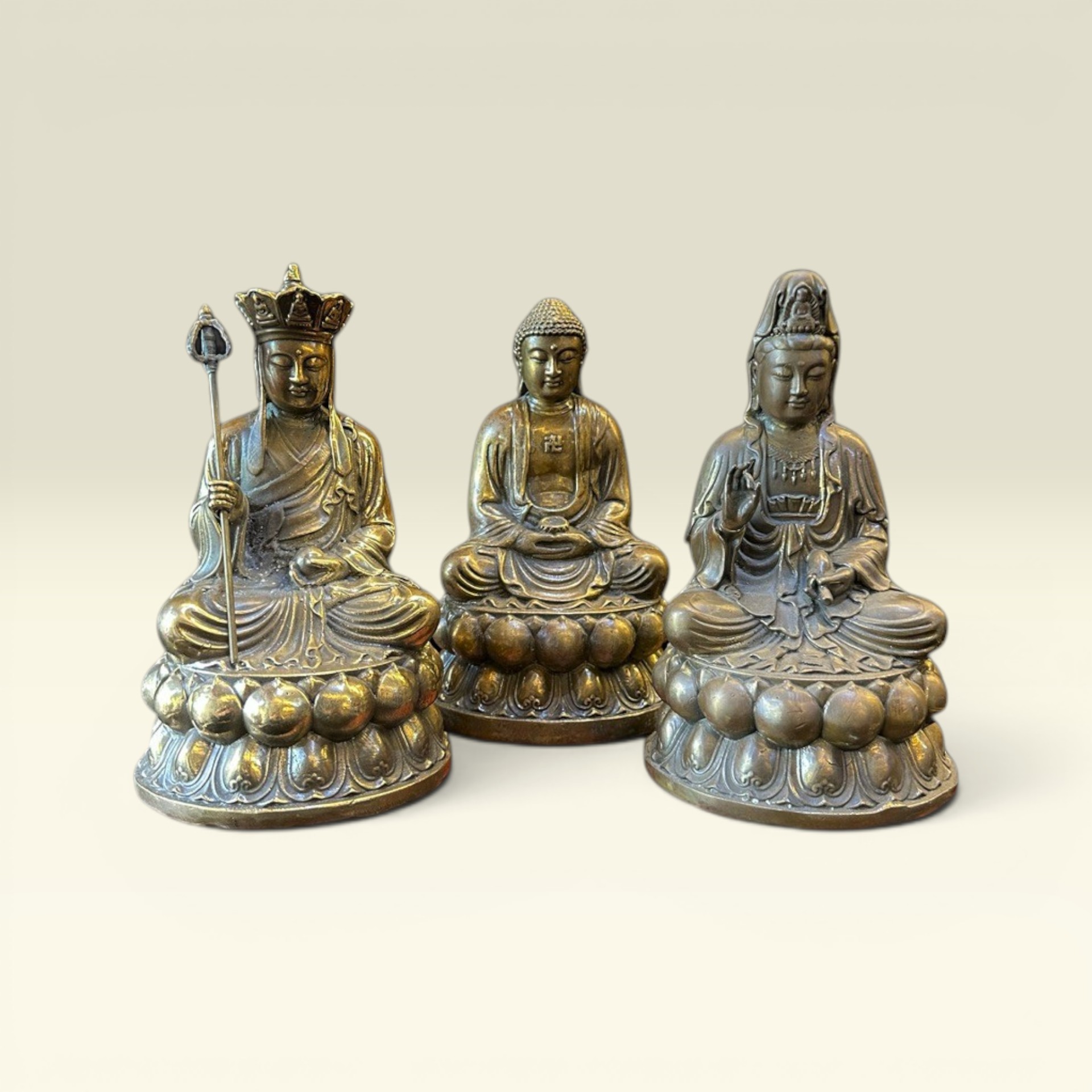 Tượng Bồ Tát Tam Thế Phật - Tượng Mẹ Quan Âm - A Di Đà - Địa Tạng Vương Bồ Tát Đồng Cao Cấp - Vạn Kim Đại Cát
