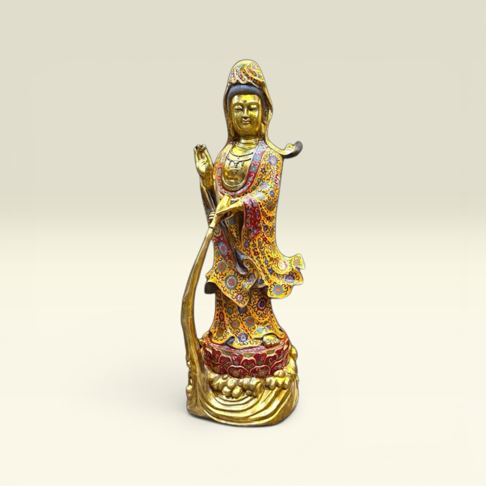 Tượng Bồ Tát Phật Quan Thế Âm Bồ Tát - Tượng Đồng Pháp Lam- Tượng Đồng Phong Thuỷ Thờ Cúng - Vạn Kim Đại Cát
