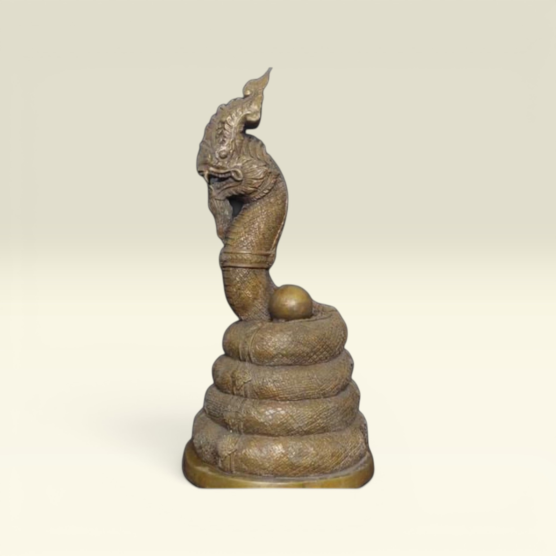 Tượng Thần Rắn NAGA Bằng Đồng- Rắn NAGA Che Chở Đức Phật - Vạn Kim Đại Cát