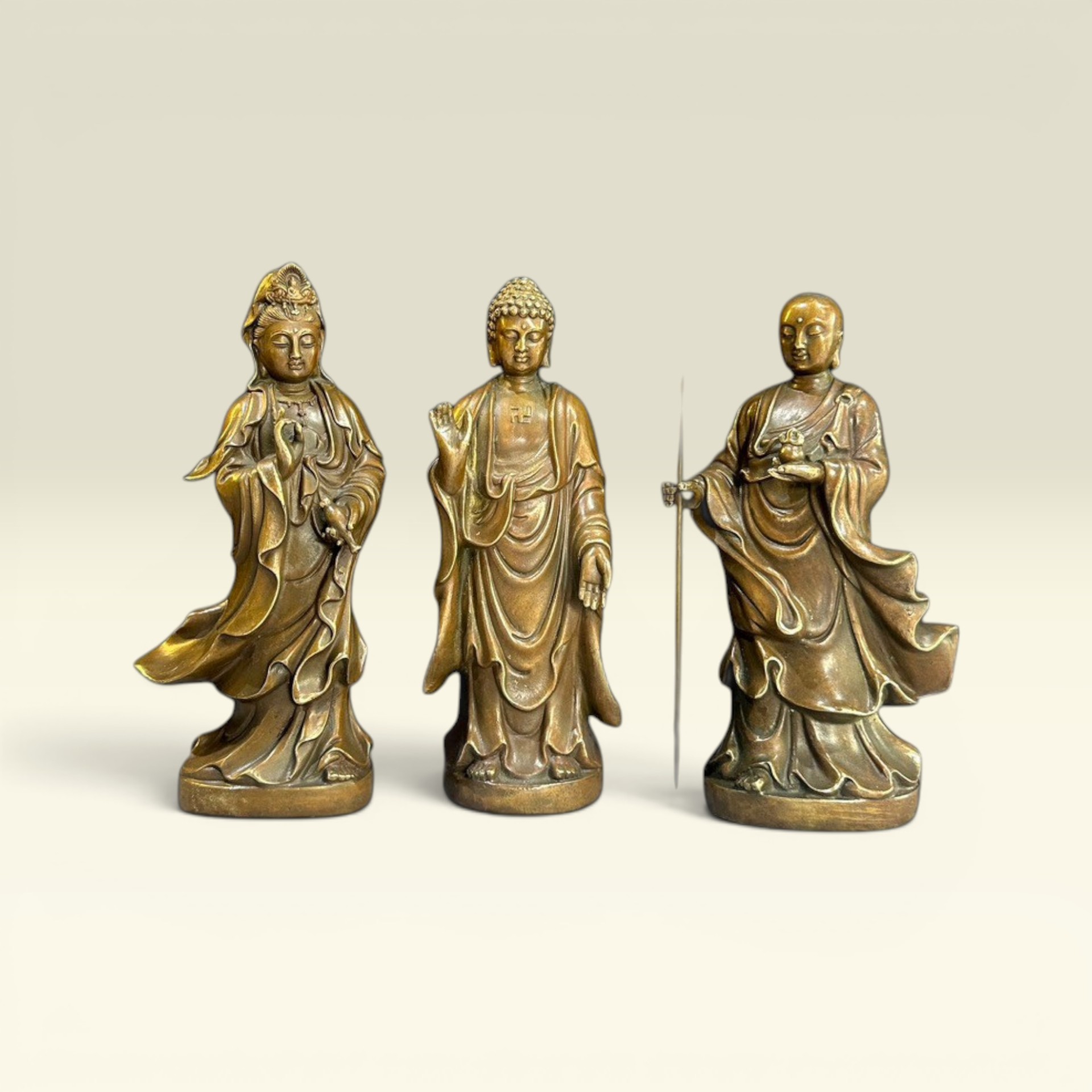 Tượng Tam Thế Phật - Tượng Đồng Tam Thế Phật - Mẹ Quan Âm, Tượng A Di Đà, Tượng Địa Tạng Vương Bồ Tát - Vạn Kim Đại Cát