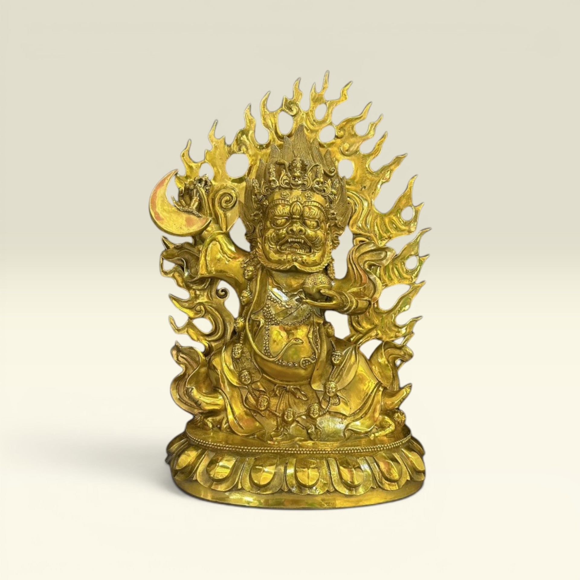 Tượng MAHAKALA Mật Tông Bằng Đồng Cao 47cm, Tượng Phật Mật Tông, Tượng Nepal, Kim Cang Thừa - Vạn Kim Đại Cát