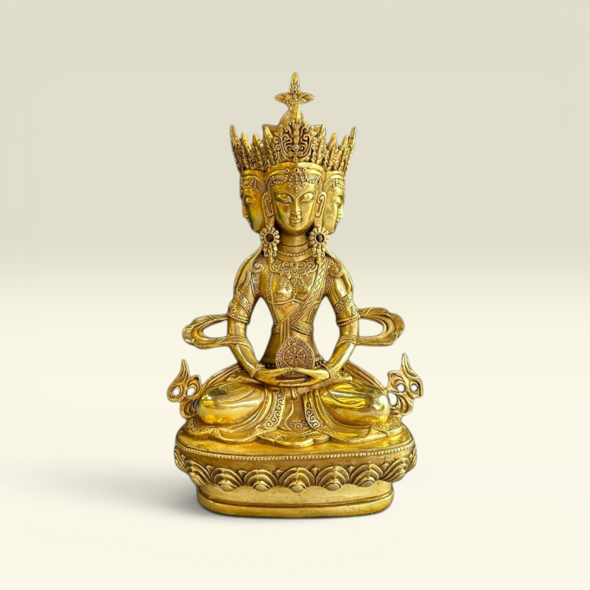 Tượng Đồng Phật Đại Nhật Như Lai Mật Tông- Đnnl 32cm - Vạn Kim Đại Cát